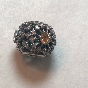 Authentic Pandora Inner Radiance Sterling Silver, Yellow and Clear CZ Charm